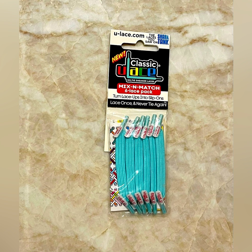 Classic ULace shoestring laces no tying required aqua